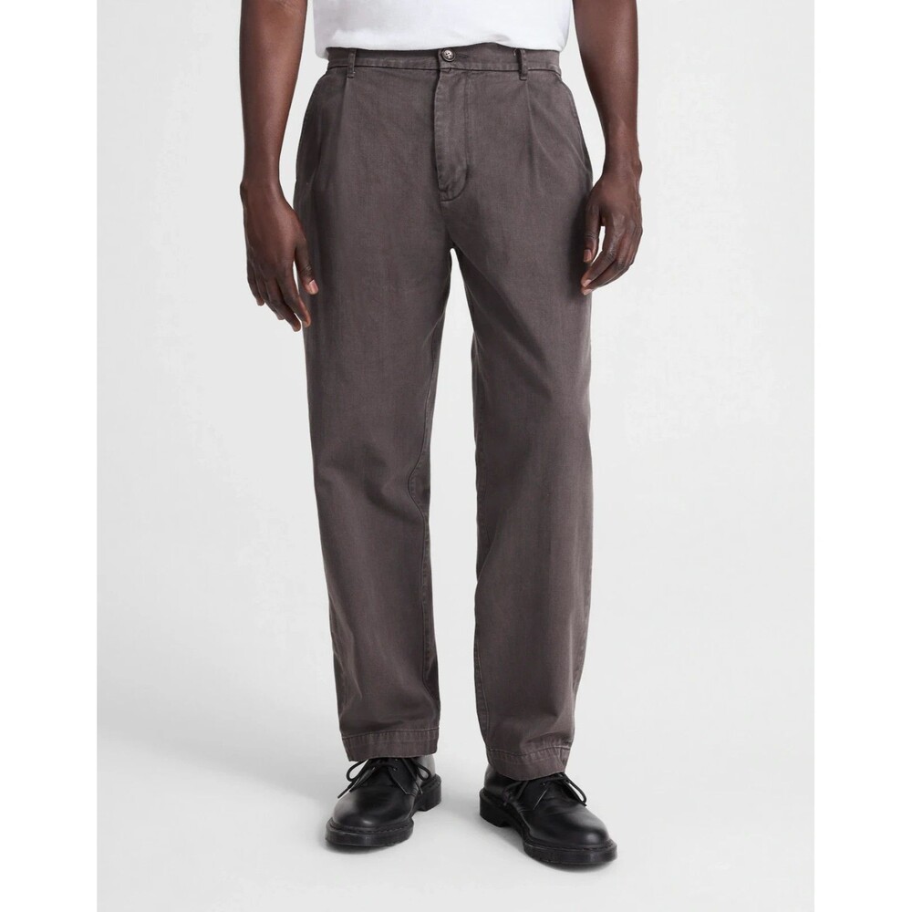 Madewell Pants Mens 29x31 Soft Charcoal Pleated Twill Trousers Cotton NW542 NWT
